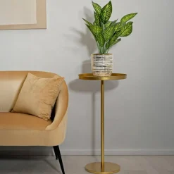 Tavolino soggiorno circolare oro 41x41x80h cm - Argile