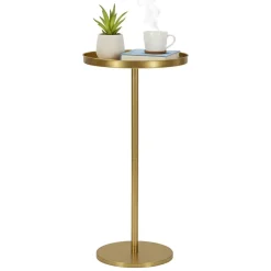 Tavolino soggiorno circolare oro 41x41x80h cm - Argile