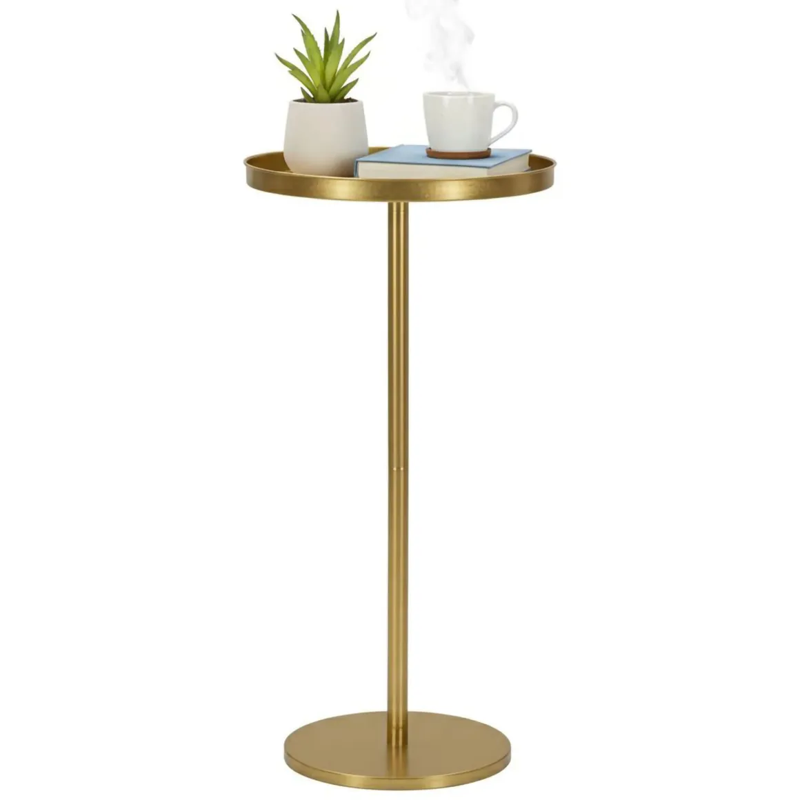 Tavolino soggiorno circolare oro 41x41x80h cm - Argile