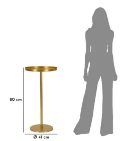 Tavolino soggiorno circolare oro 41x41x80h cm - Argile