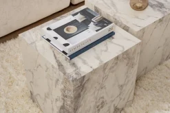 Tavolino soggiorno cubico marmo 40x40x45h cm - Brennan