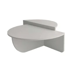 Tavolino soggiorno irregolare bianco 90x90x35h cm - Azim
