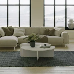 Tavolino soggiorno irregolare bianco 90x90x35h cm - Azim