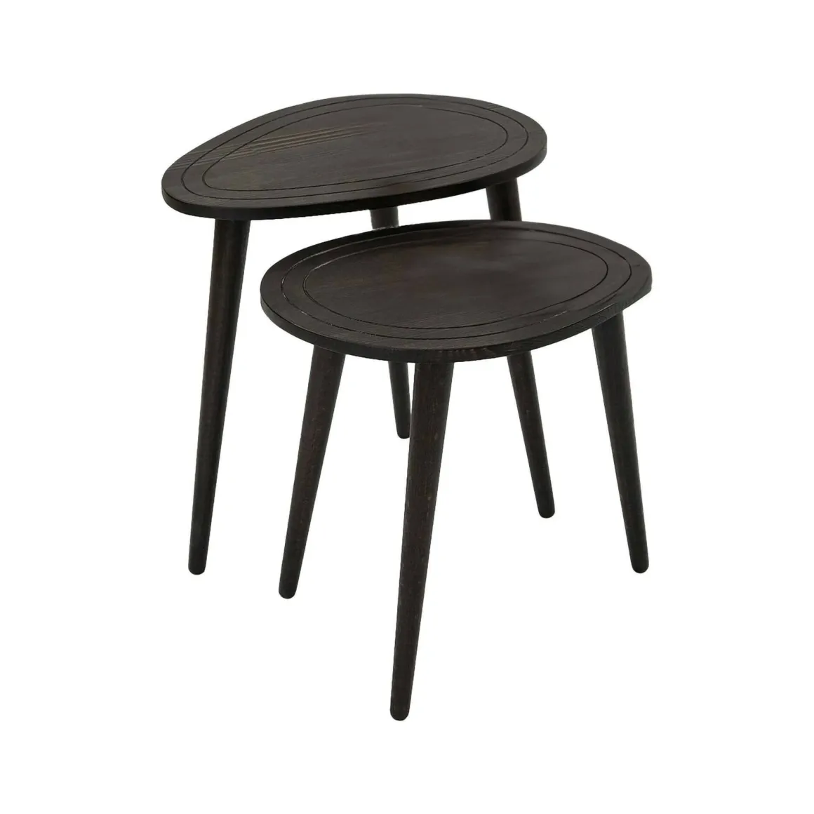 Tavolino soggiorno ovale antracite 50x33x52h cm - Janequeo
