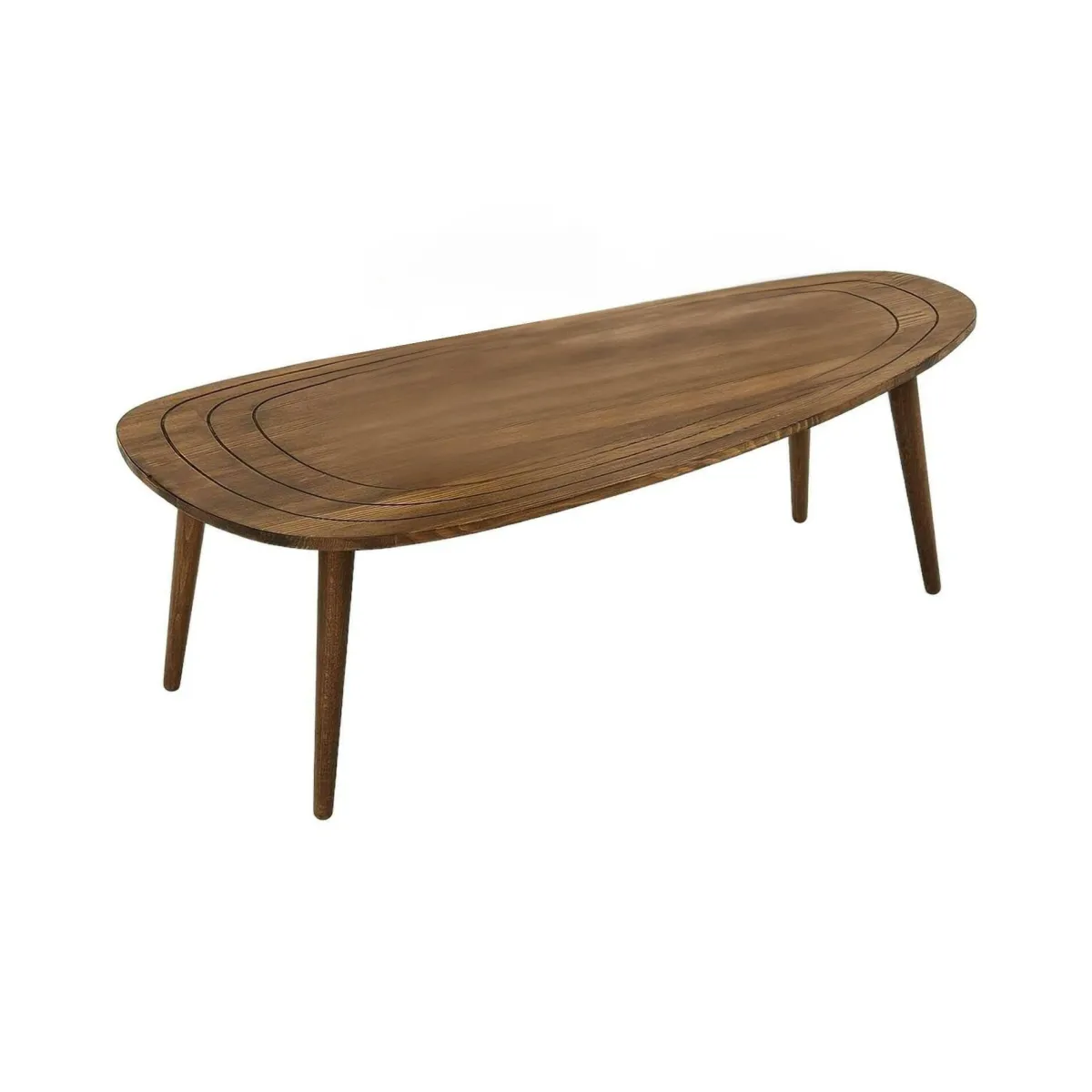 Tavolini Da Salotto|Salotto > Dmora Tavolino soggiorno ovale noce 115x50x38h cm - Eugenia Marrone Noce