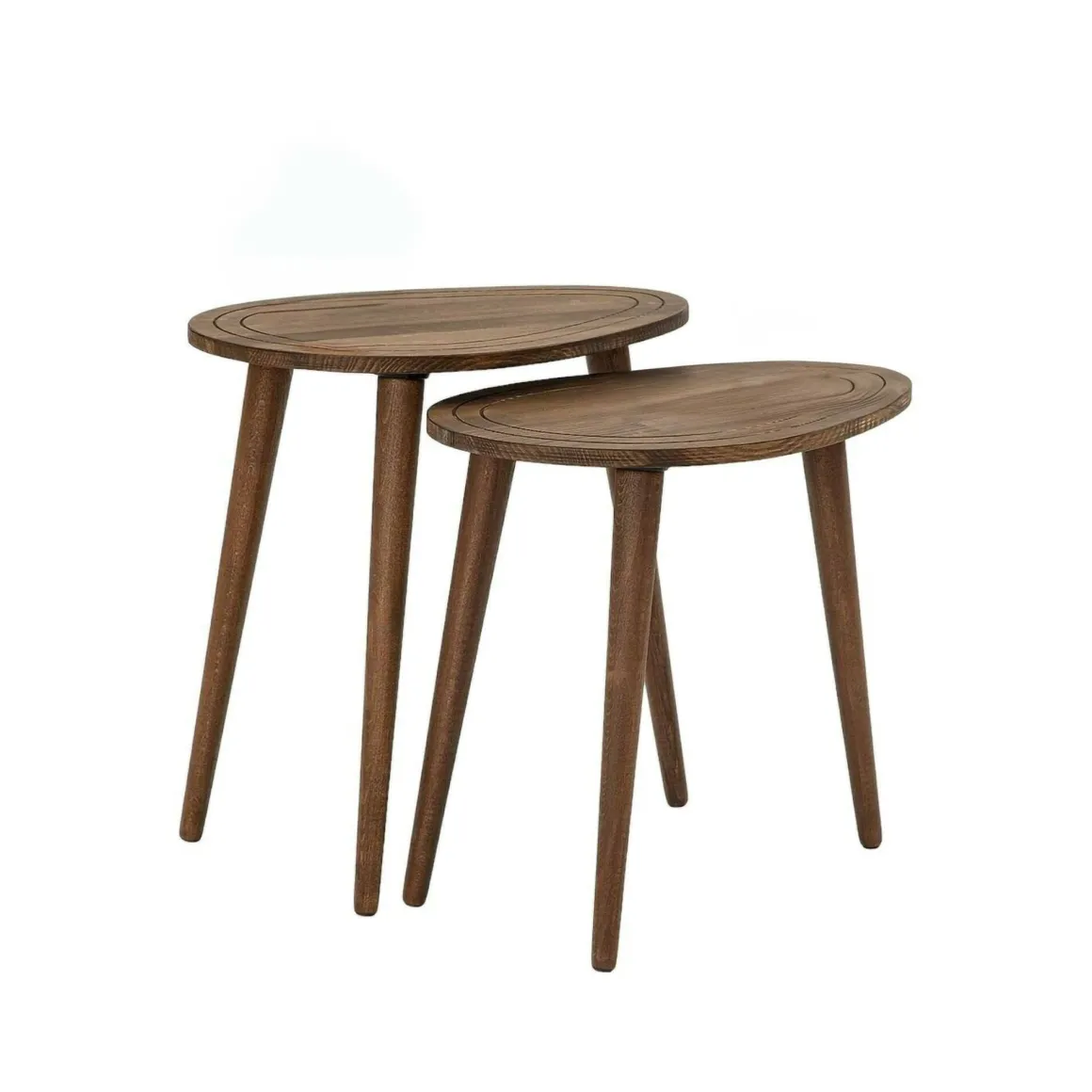 Tavolino soggiorno ovale noce 50x33x52h cm - Janequeo