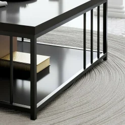 Tavolino soggiorno quadrato antracite e nero 90x90x40h cm - Raiden