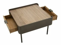 Tavolini Da Salotto > Dmora Tavolino soggiorno quadrato grigio e oro 40x40x42h cm - Collio Oro, Grigio