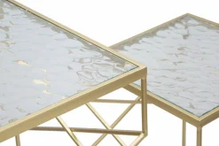 Tavolino soggiorno quadrato oro 50x50x100h cm - George
