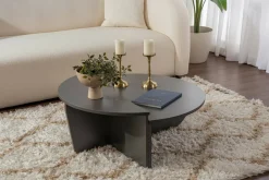 Tavolini Da Salotto > Dmora Tavolino soggiorno rettangolare angoli arrotondoti 90x60x35h cm - Feyre Bianco