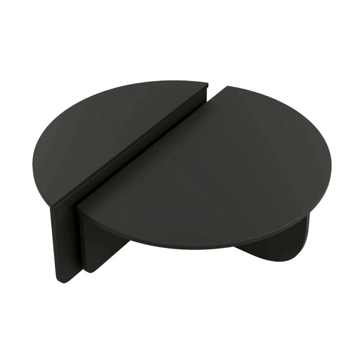 Tavolino soggiorno rettangolare angoli arrotondoti nero 90x90x35h cm - Azim