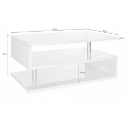 Tavolino soggiorno rettangolare antracite 90x55x41h cm - Natalia