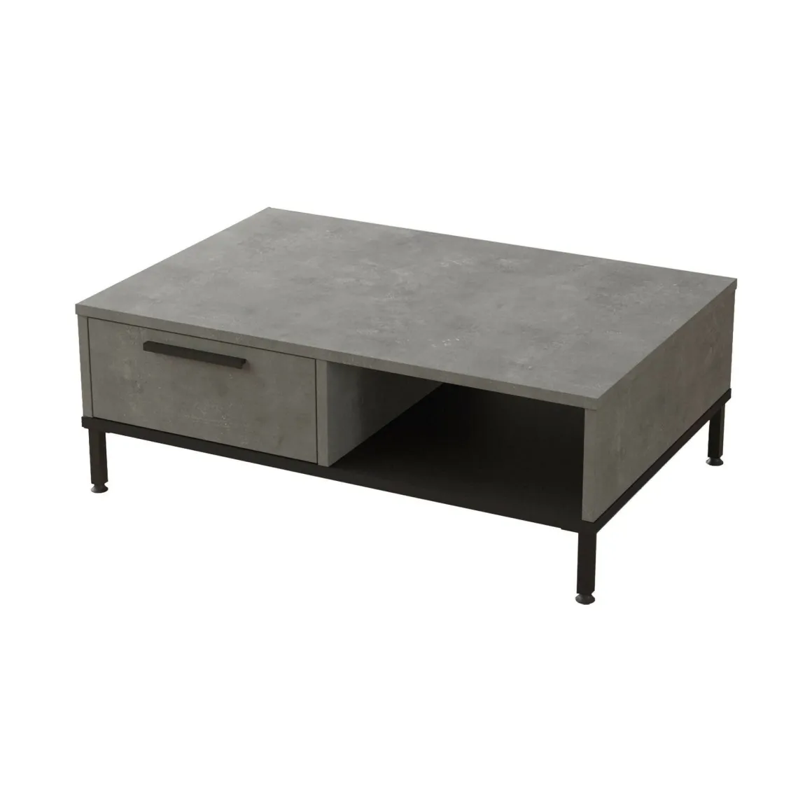 Tavolini Da Salotto > Dmora Tavolino soggiorno rettangolare beige e marmo 90x60x35h cm - Feyre Bianco, Beige Marmo