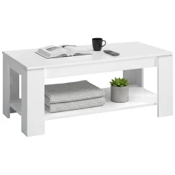Tavolino soggiorno rettangolare bianco 102x43x50h cm - Aeolus