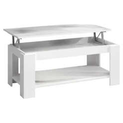 Tavolino soggiorno rettangolare bianco 102x43x50h cm - Aeolus