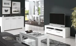 Tavolino soggiorno rettangolare bianco 102x43x50h cm - Aeolus