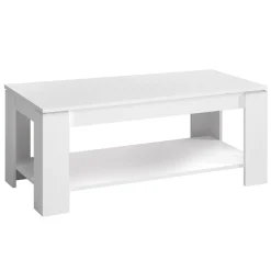 Tavolino soggiorno rettangolare bianco 102x43x50h cm - Aeolus