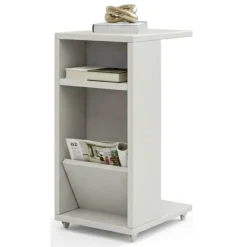 Tavolino soggiorno rettangolare bianco 30x40x63h cm - Blas