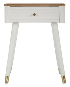 Tavolini Da Salotto > Dmora Tavolino soggiorno rettangolare bianco e nero 101x48x50h cm con 1 cassetto - Maximilien Nero, Bianco