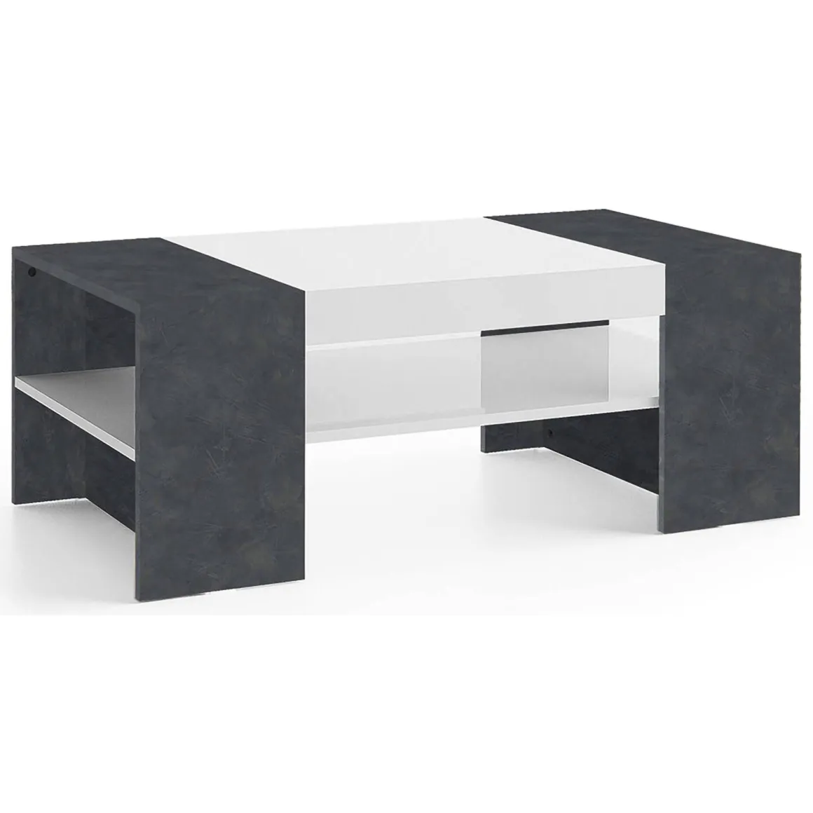 Tavolini Da Salotto|Salotto > Dmora Tavolino soggiorno rettangolare opaco 110x60x40h cm - Mercedes Bianco