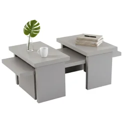 Tavolino soggiorno rettangolare grigio 110x45x41h cm - Amarantha