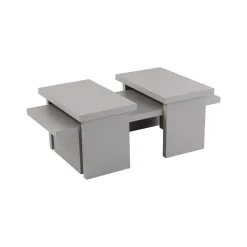 Tavolino soggiorno rettangolare grigio 110x45x41h cm - Amarantha