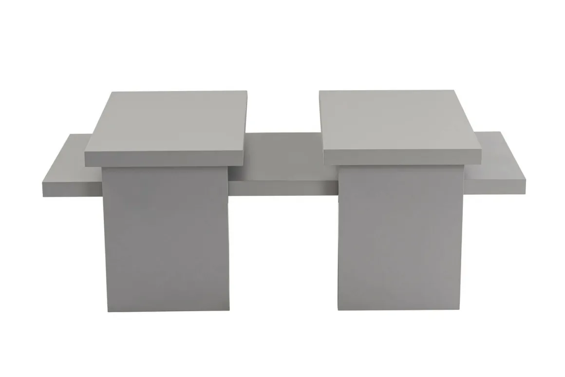 Tavolino soggiorno rettangolare grigio 110x45x41h cm - Amarantha