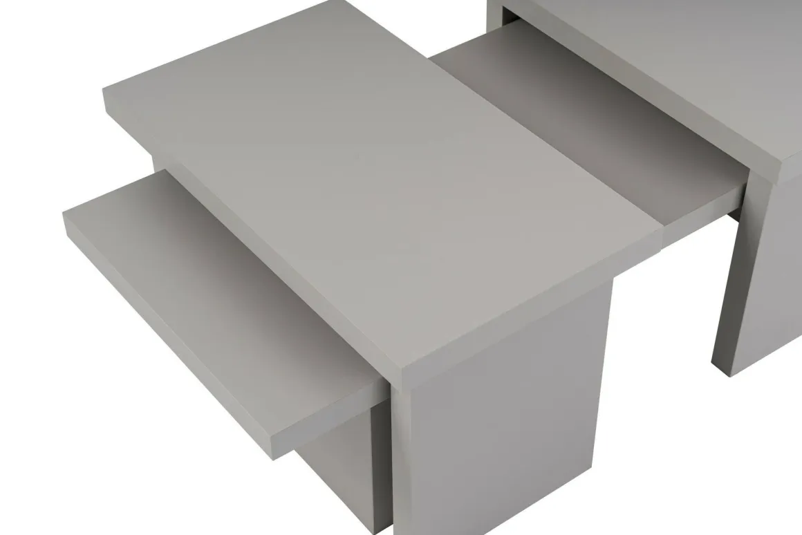 Tavolino soggiorno rettangolare grigio 110x45x41h cm - Amarantha