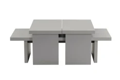 Tavolino soggiorno rettangolare grigio 110x45x41h cm - Amarantha