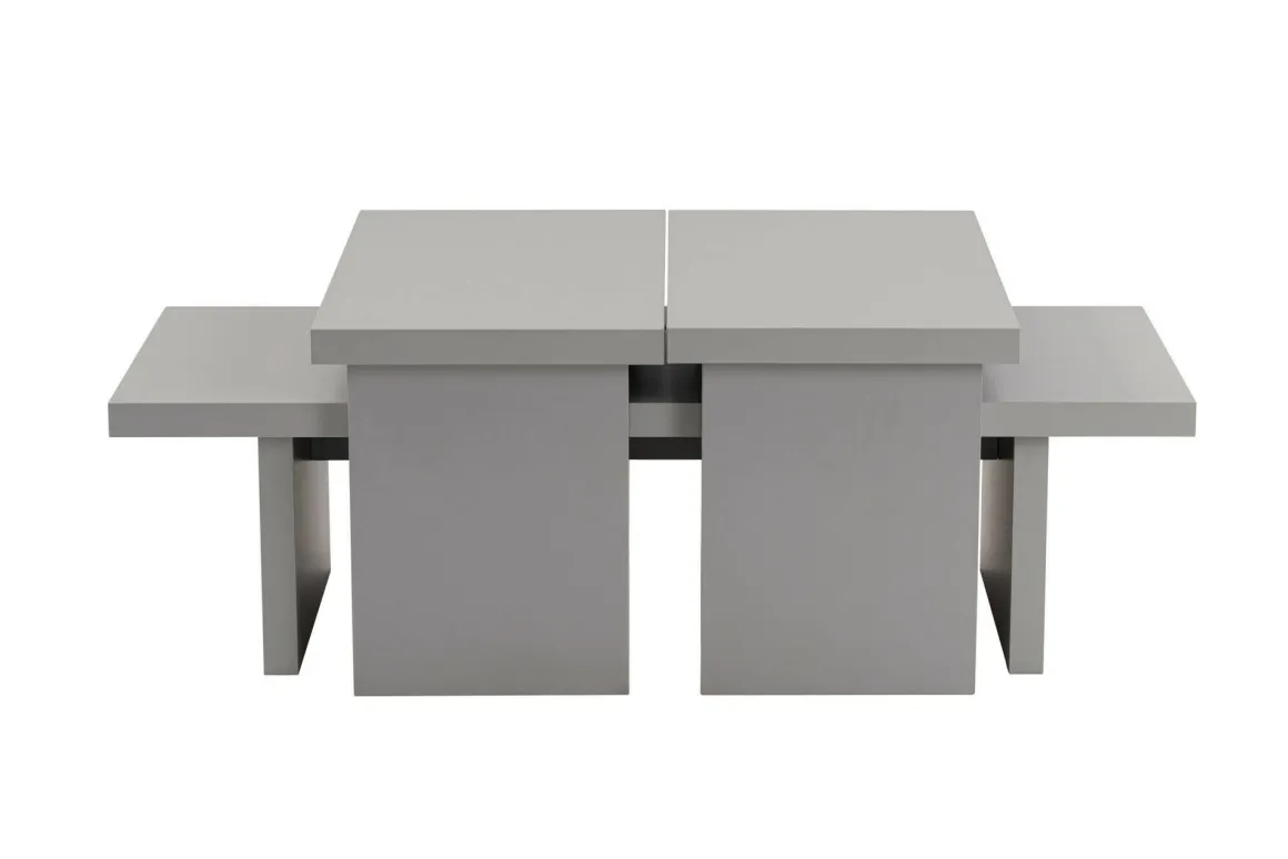Tavolino soggiorno rettangolare grigio 110x45x41h cm - Amarantha