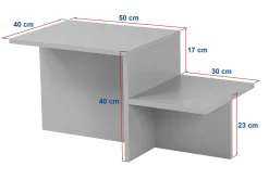 Tavolini Da Salotto > Dmora Tavolino soggiorno rettangolare marrone e antracite 90x60x40h cm - Apostolo Nero, Marrone Antracite
