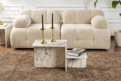 Tavolini Da Salotto > Dmora Tavolino soggiorno rettangolare marrone e antracite 90x60x40h cm - Apostolo Nero, Marrone Antracite
