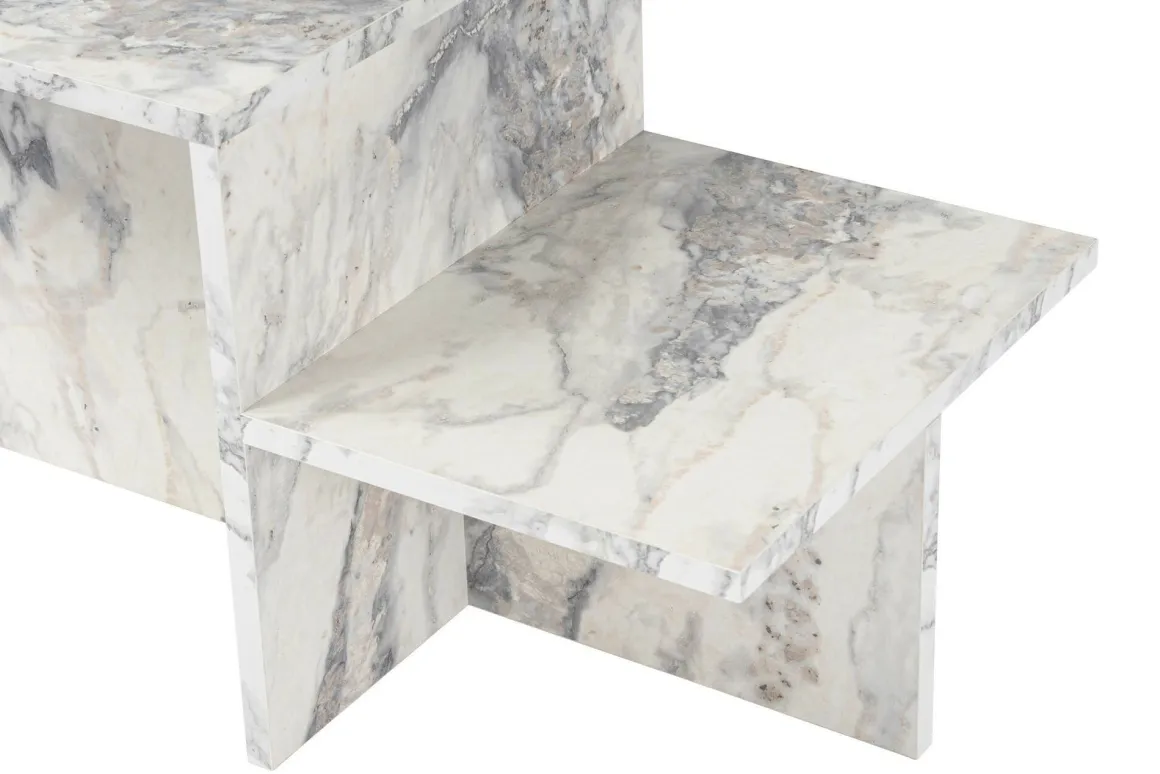 Tavolini Da Salotto > Dmora Tavolino soggiorno rettangolare marrone e antracite 90x60x40h cm - Apostolo Nero, Marrone Antracite
