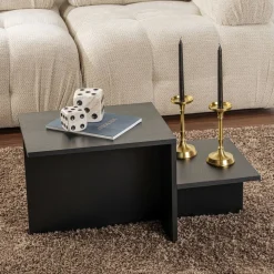 Tavolino soggiorno rettangolare nero 80x40x40h cm - Varian