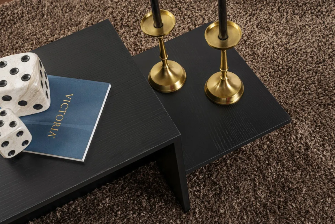 Tavolini Da Salotto|Salotto > Dmora Tavolino soggiorno rettangolare nero e oro 90x60x40h cm - Vespero Oro, Nero