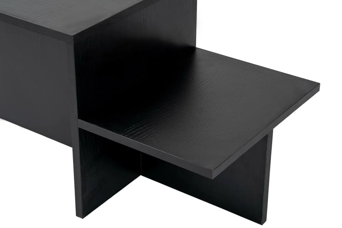 Tavolini Da Salotto|Salotto > Dmora Tavolino soggiorno rettangolare nero e oro 90x60x40h cm - Vespero Oro, Nero