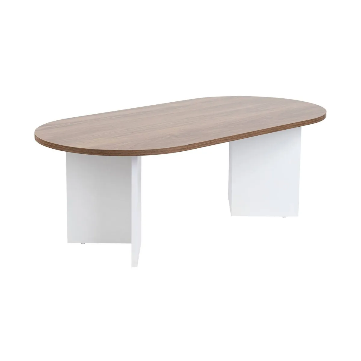 Tavolini Da Salotto > Dmora Tavolino soggiorno rettangolare noce e bianco 119x60x40h cm - Elain Bianco, Marrone Noce