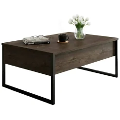Tavolino soggiorno rettangolare noce e nero 90x60x40h cm - Lavinia