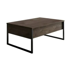 Tavolino soggiorno rettangolare noce e nero 90x60x40h cm - Lavinia