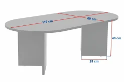 Tavolino soggiorno rettangolare pino 119x60x40h cm - Elain