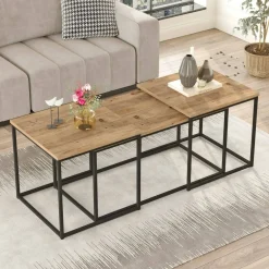 Tavolino soggiorno rettangolare quercia 190x50x47h cm - Azele