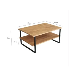 Tavolino soggiorno rettangolare quercia 85x60x40h cm - Aprica