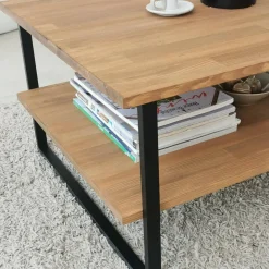 Tavolino soggiorno rettangolare quercia 85x60x40h cm - Aprica