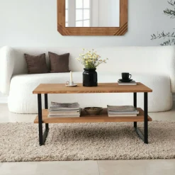 Tavolino soggiorno rettangolare quercia 85x60x40h cm - Aprica