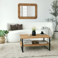 Tavolino soggiorno rettangolare quercia 85x60x40h cm - Aprica