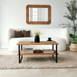Tavolino soggiorno rettangolare quercia 85x60x40h cm - Aprica