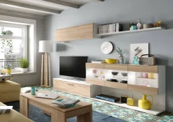 Tavolino soggiorno rettangolare rovere 100x43x50h cm - Almo