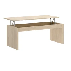 Tavolini Da Salotto|Salotto > Dmora Tavolino soggiorno rettangolare rovere e bianco 100x40x50h cm impermeabile - Axinia Bianco, Marrone Rovere