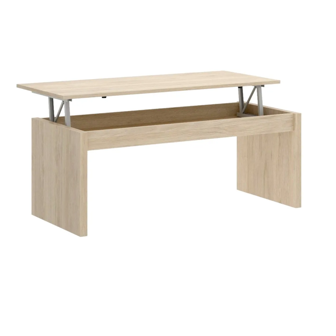 Tavolini Da Salotto|Salotto > Dmora Tavolino soggiorno rettangolare rovere e bianco 100x40x50h cm impermeabile - Axinia Bianco, Marrone Rovere