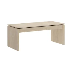 Tavolini Da Salotto|Salotto > Dmora Tavolino soggiorno rettangolare rovere e bianco 100x40x50h cm impermeabile - Axinia Bianco, Marrone Rovere